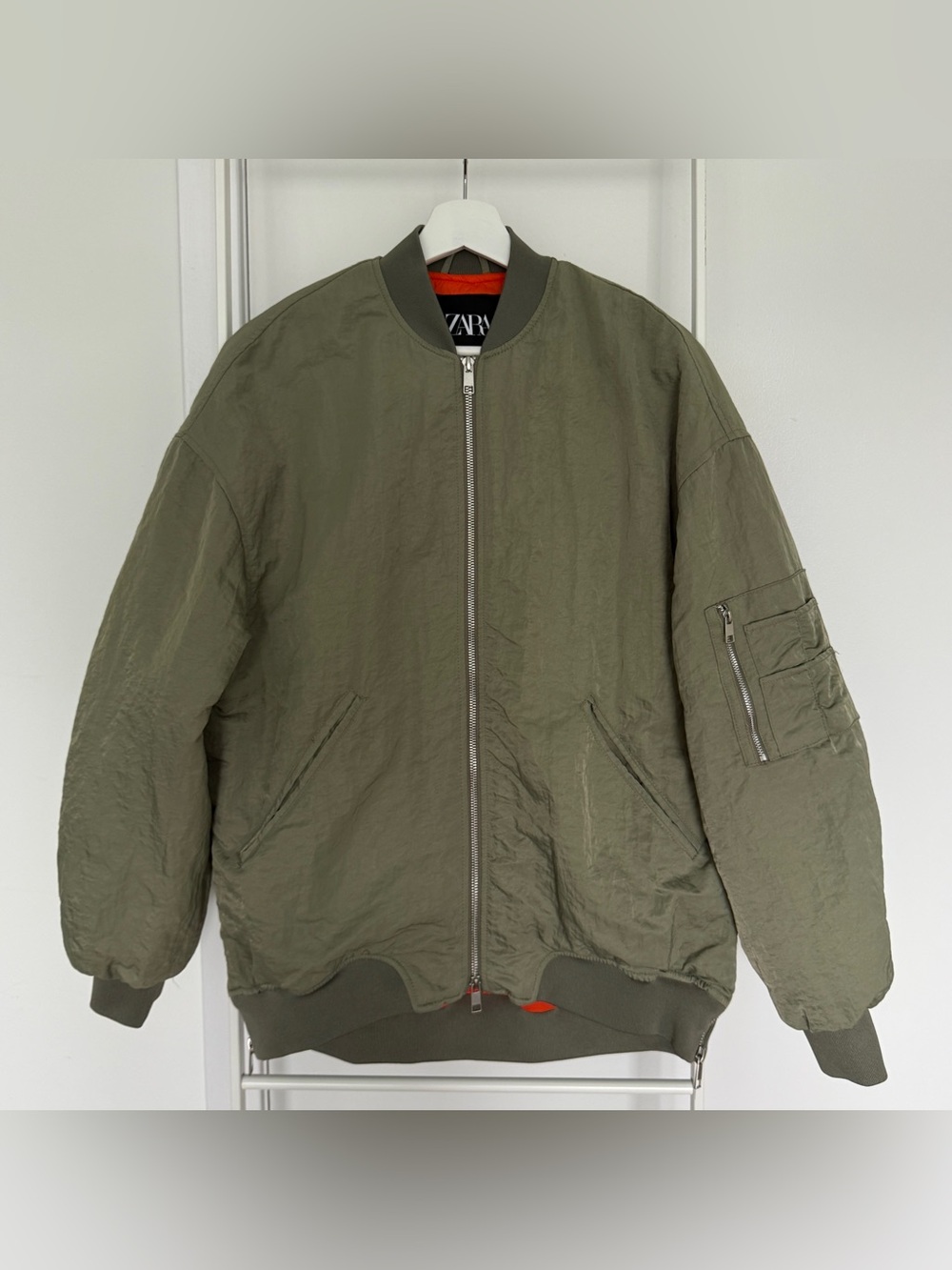 Zara Water Repellent Oversized Bomber Jacket | XS
